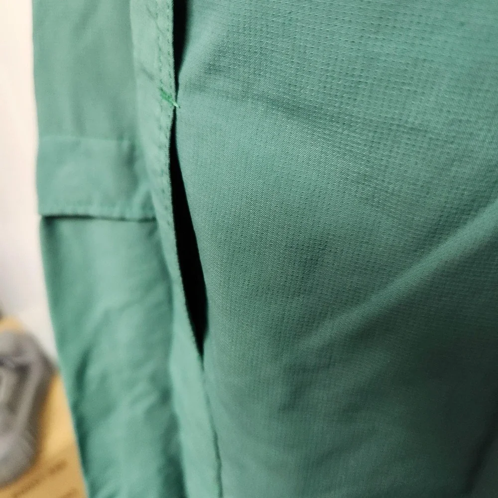 Columbia Shirt Mens ‎ Green Long Sleeve Nylon Outdoor Vented Hiking Pockets
